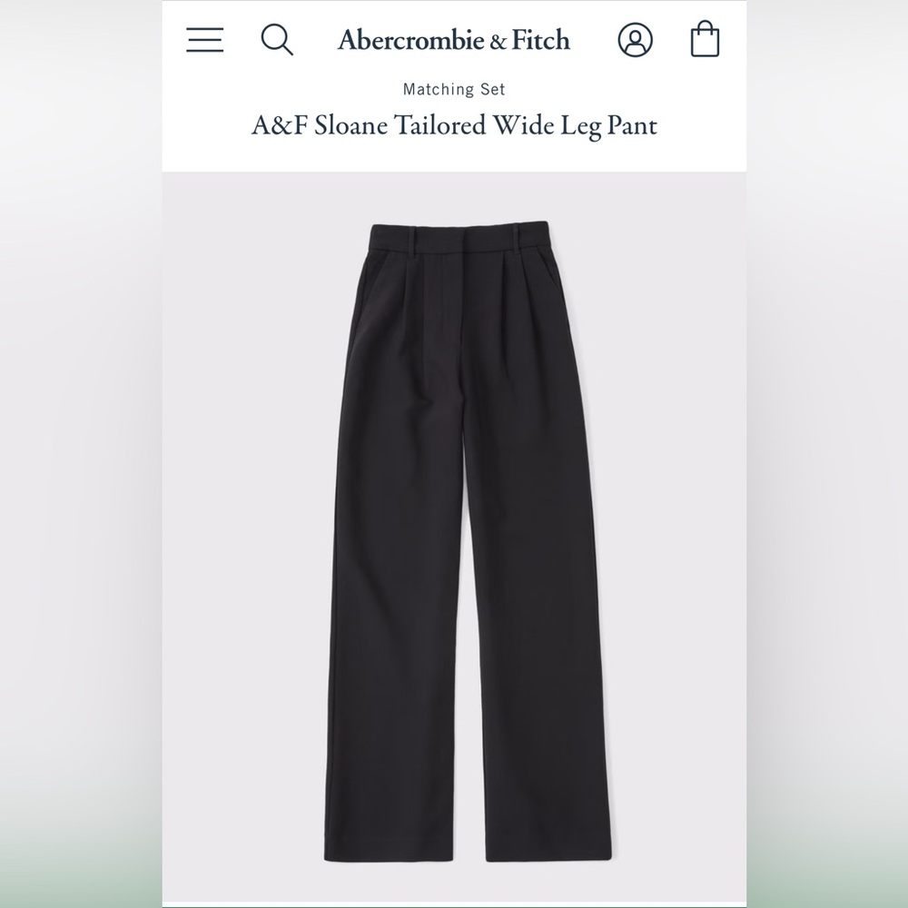 A&F Sloane Tailored Wide Leg Pant Women’s Size 26R